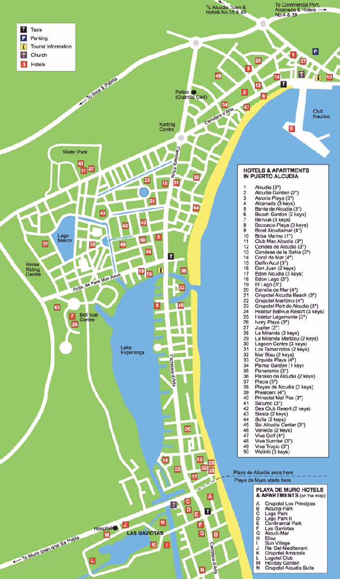 Alcudia street map