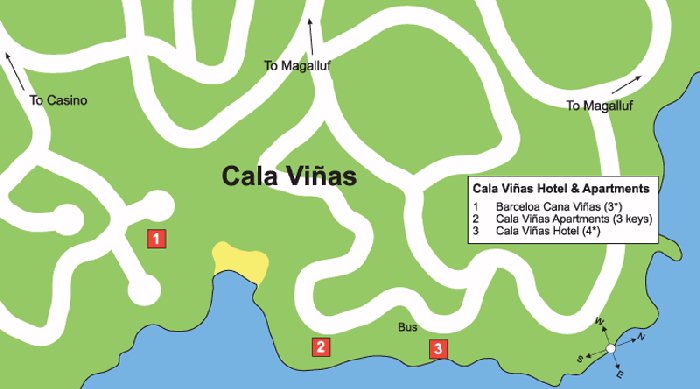 Cala Vinas street map