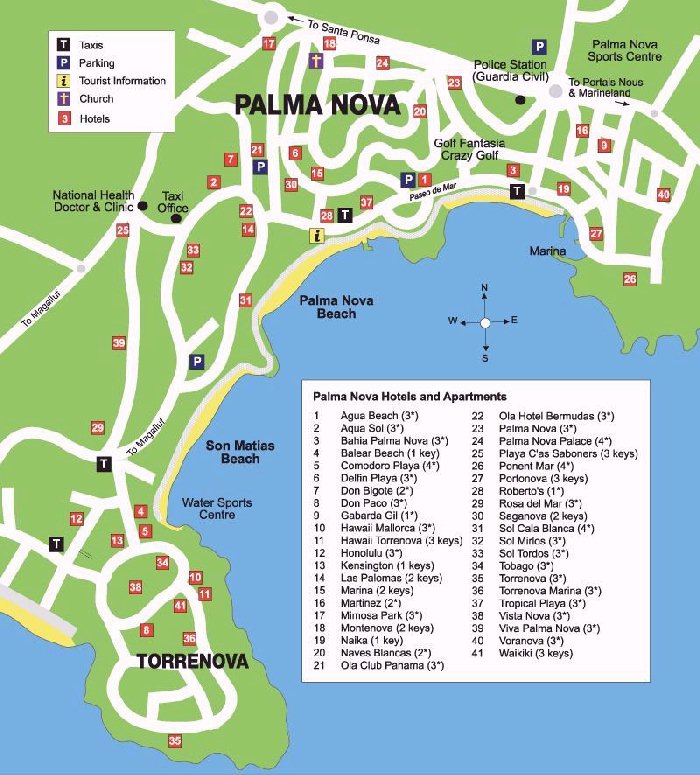 Palma Nova street map